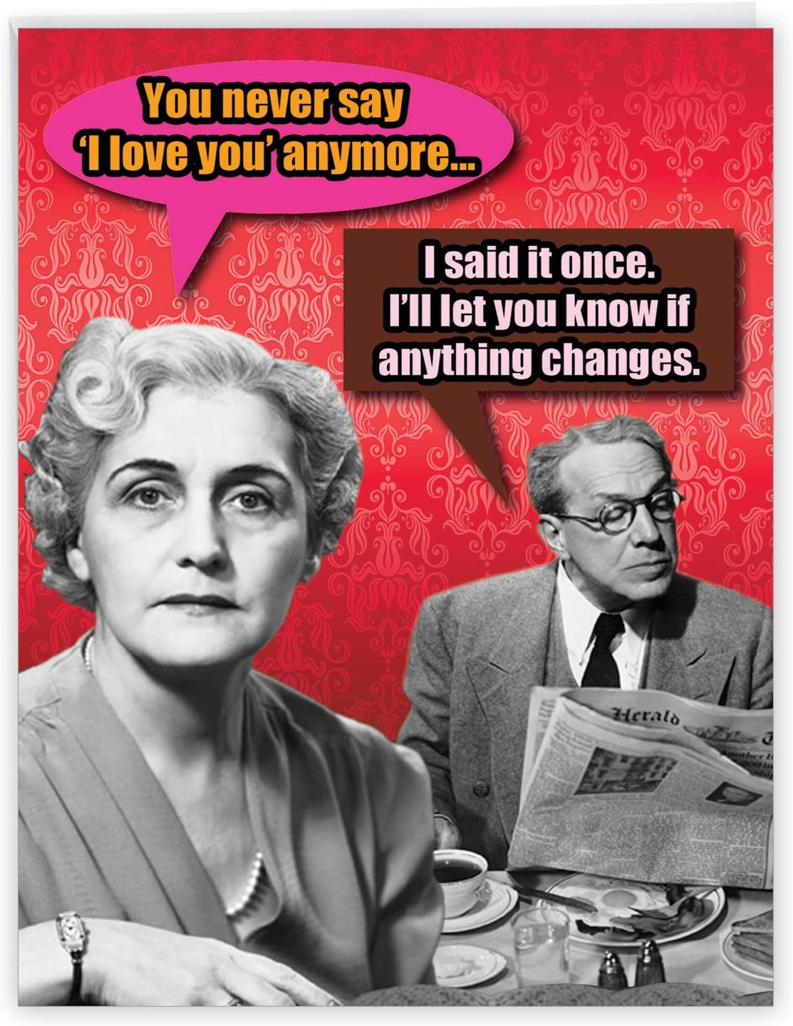 NobleWorks - Big Adult Valentine's Day Greeting Card (8.5 x 11 Inch) - Jumbo Funny Card for Valentines, Naughty Stationery - Said It Once J2193VDG