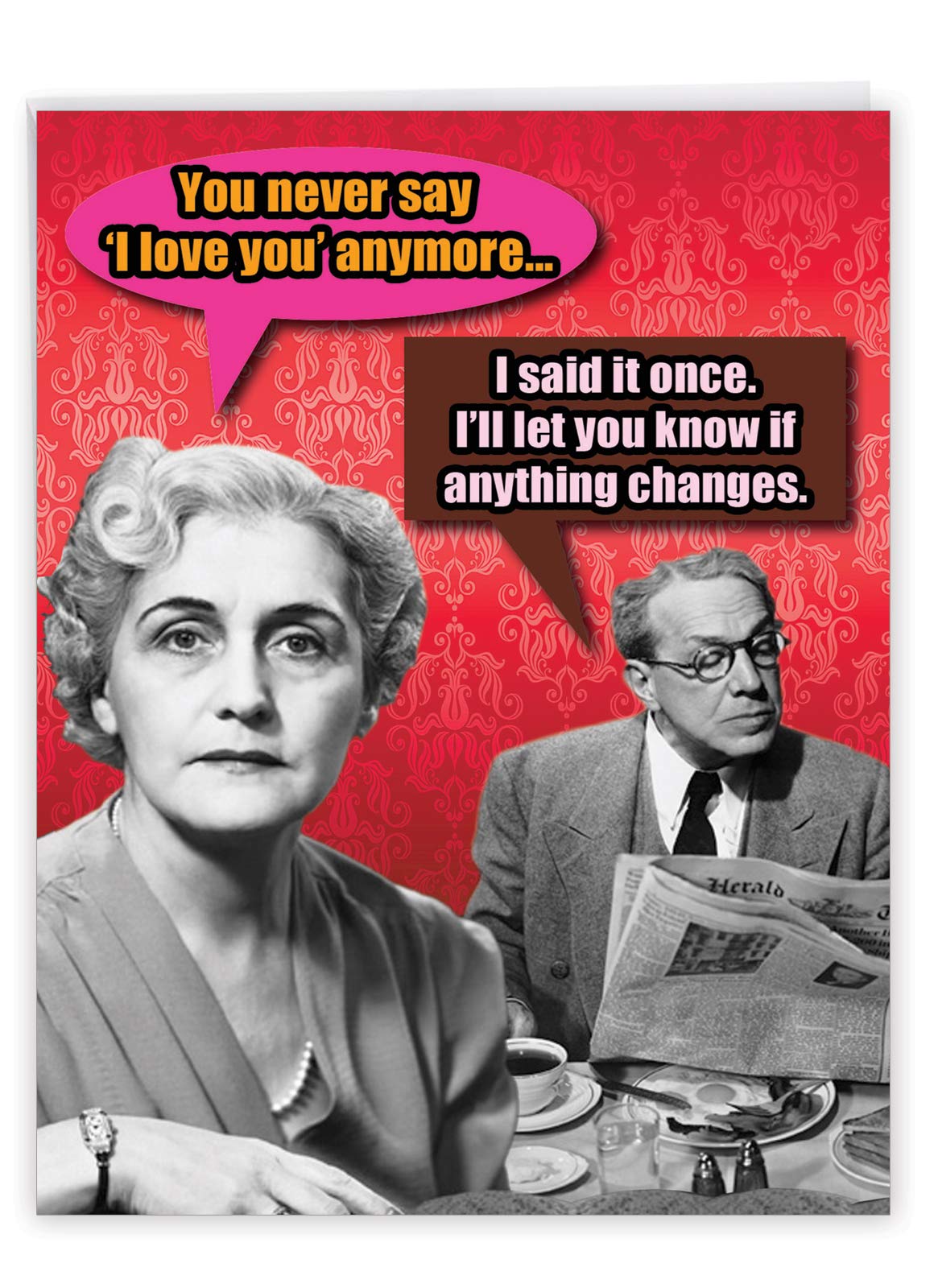 NobleWorks - Big Adult Valentine's Day Greeting Card (8.5 x 11 Inch) - Jumbo Funny Card for Valentines, Naughty Stationery - Said It Once J2193VDG