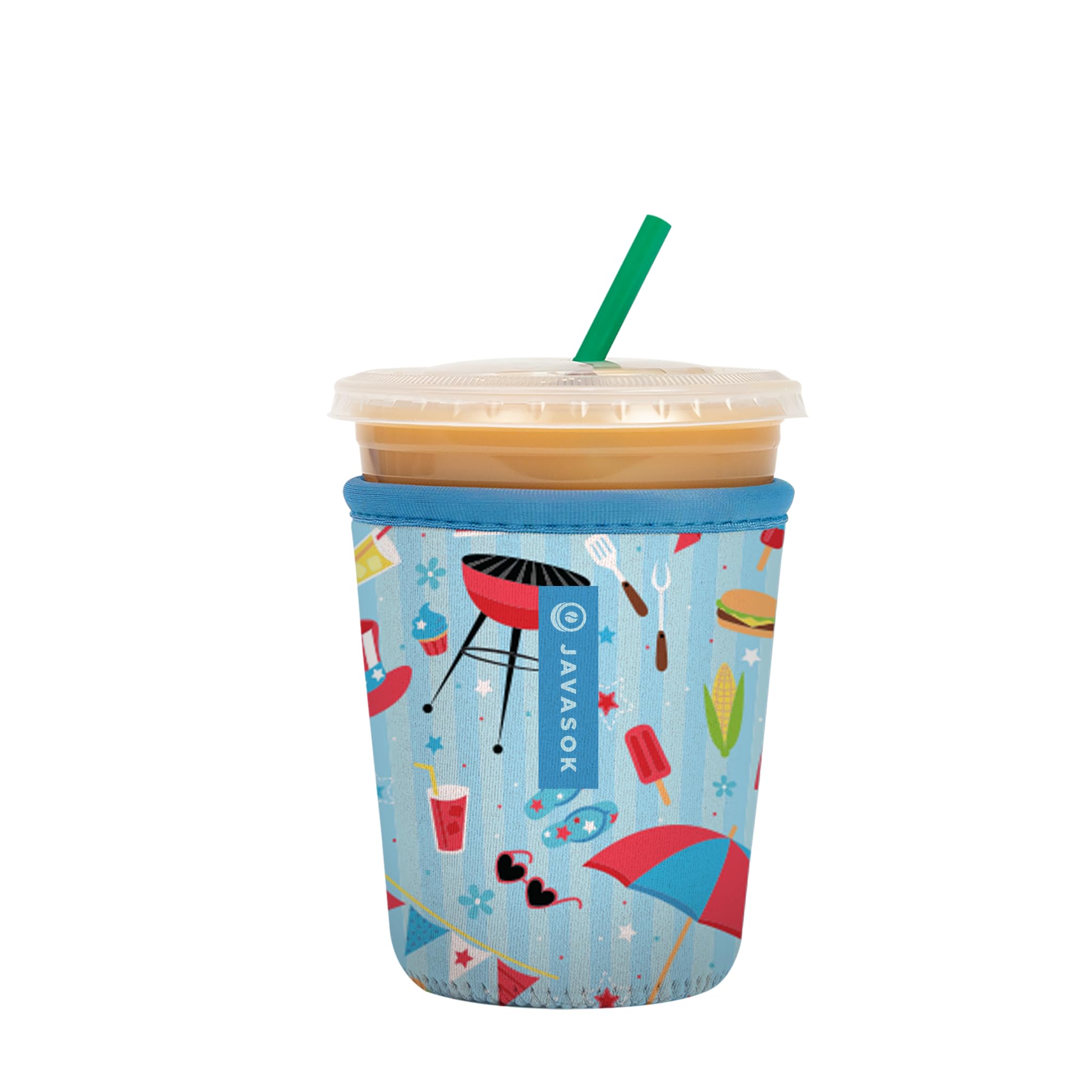 Sok It JavaSok Iced Coffee & Cold Soda Insulated Neoprene Cup Sleeve (Grill N' Chill, Small: 16-20oz)