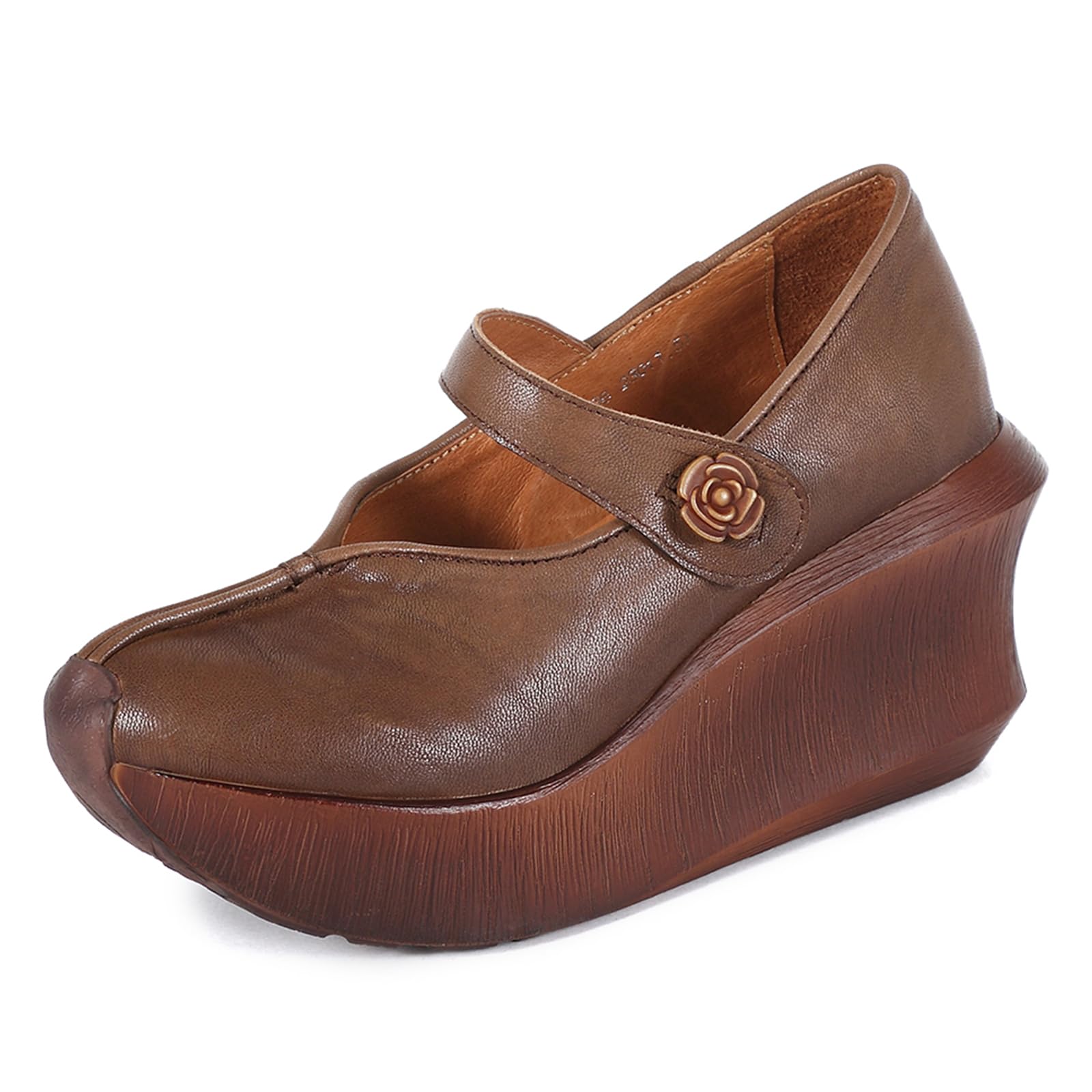 Zapatos Mary Jane Cuero Mujer Casual cuña | viajes de vacaciones, paseos campestres, ocasiones de compras, conjuntos diarios, forma de punta clásica