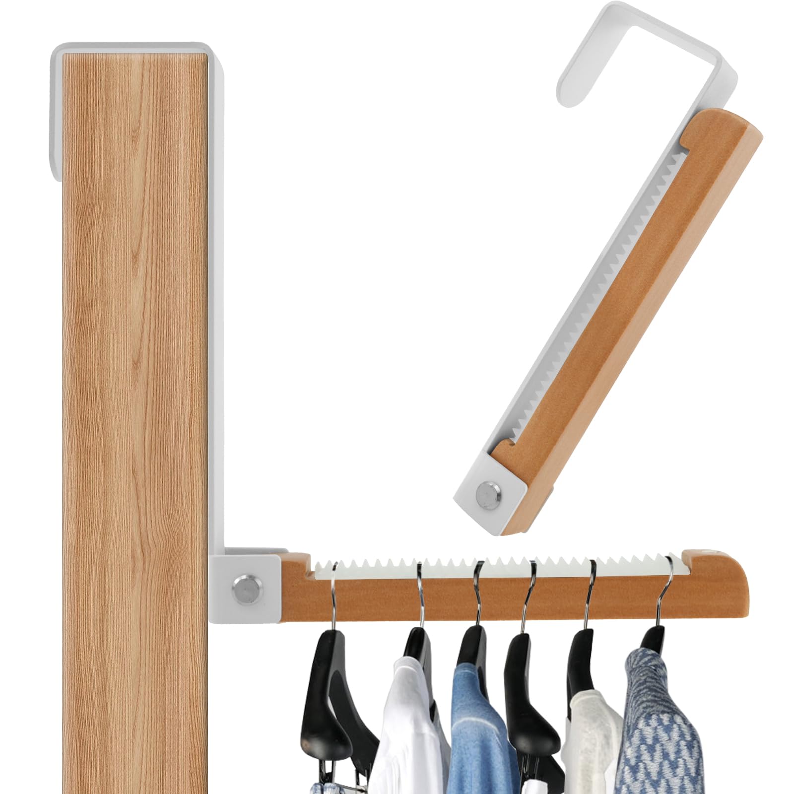 Alongen White 2 Pcs Over The Door Hanger,Folding Clothes Drying Rack Space Saving Over Door Drying Rack Portable The Clothes For Closet Laundry Room Bathroom