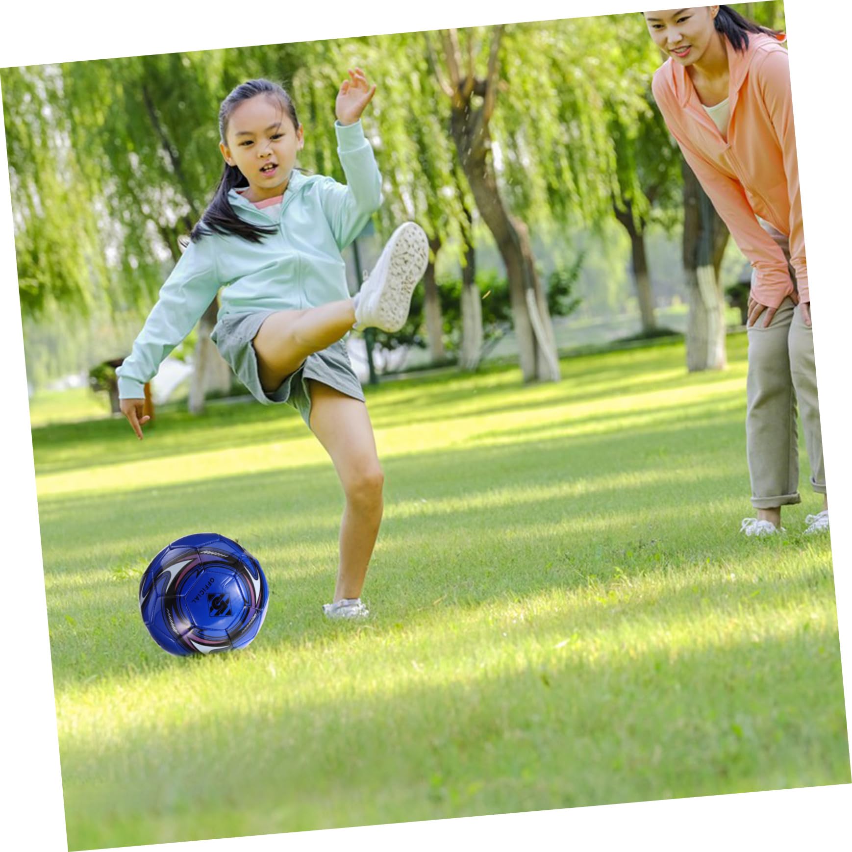 Balón de Fútbol 5 PVC para Niños, Balón Inflable para Entrenamiento, Tamaño Pequeño, Color Azul Tornado, Pelota de Fútbol para Exterior, Adecuado para Juego y Práctica Escolar