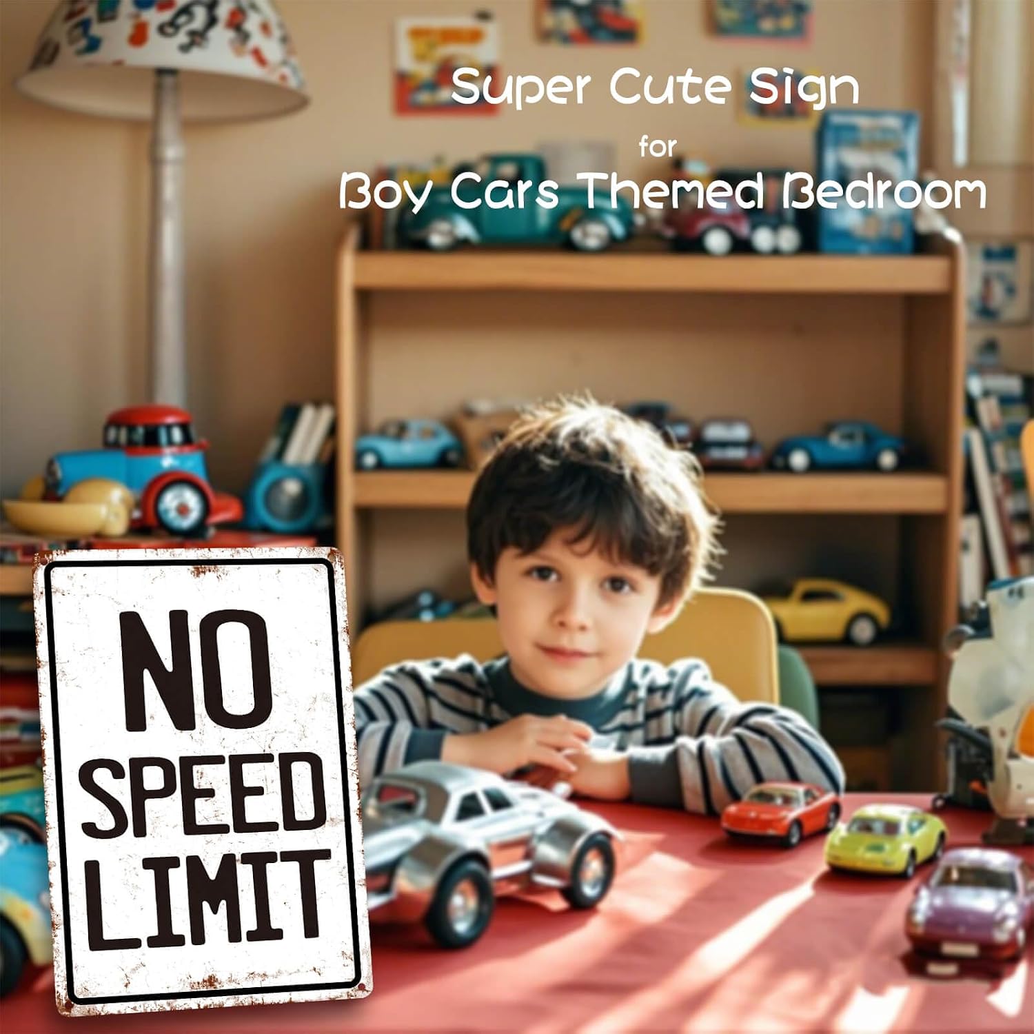 Cool Garage Room Wall Art Race Car Decor Tin Sign Boys Gifts image 3