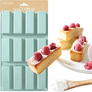 ScrapCooking 3103 Multi 12 Cakes Backform Silikon 33 x 18 x 3,5 cm, Wassergrün