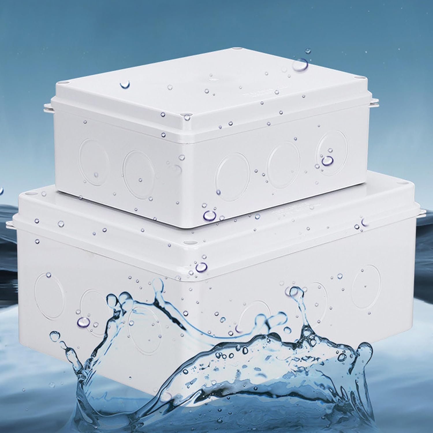 IP65 ABS Waterproof Junction Box - 300x250x120mm Dustproof Outdoor Project Box Cable Connection, White Protective Enclosure, 1 Pcs
