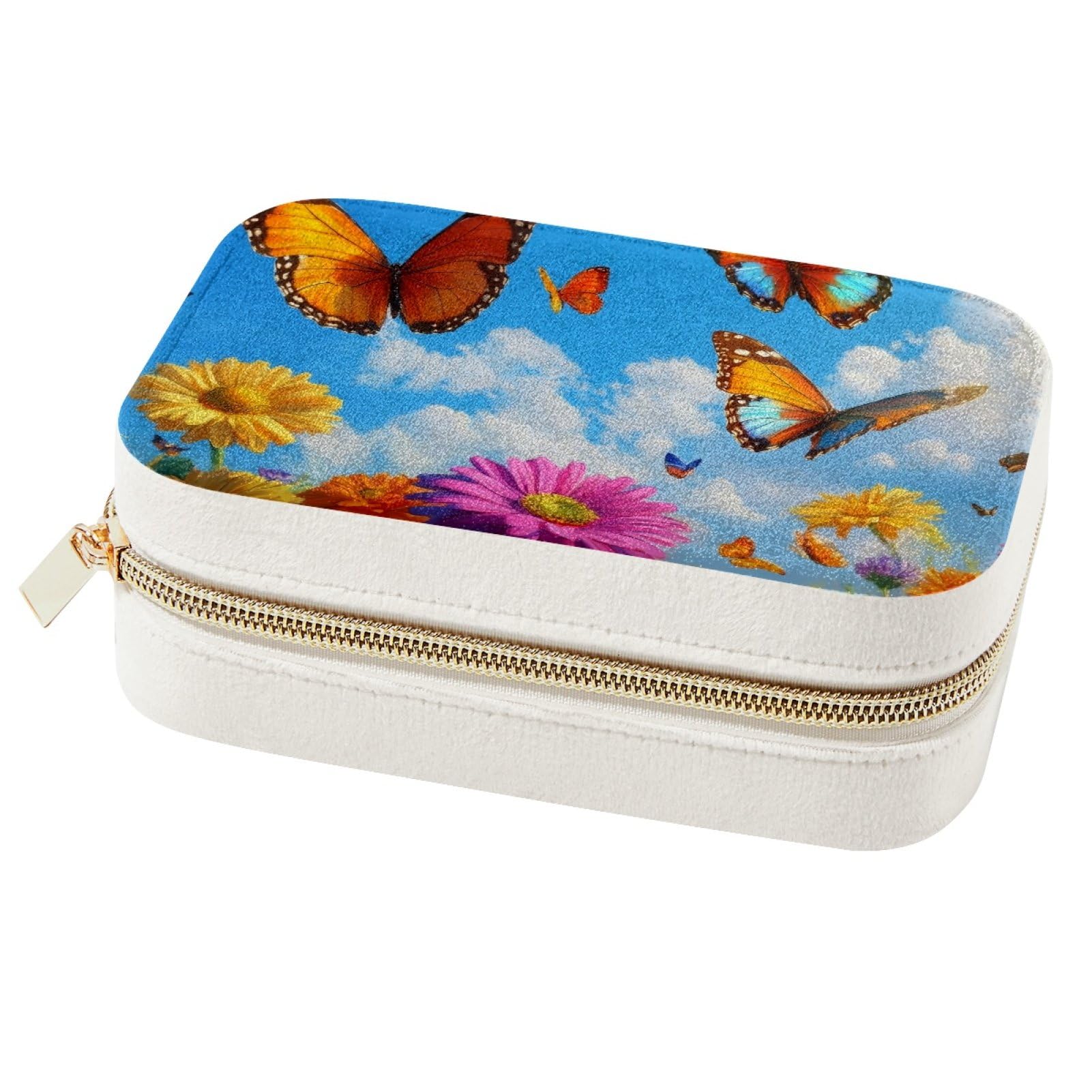 Organiseur bijoux de voyage papillons - Rangement sécurisé boucles d'oreilles et bagues