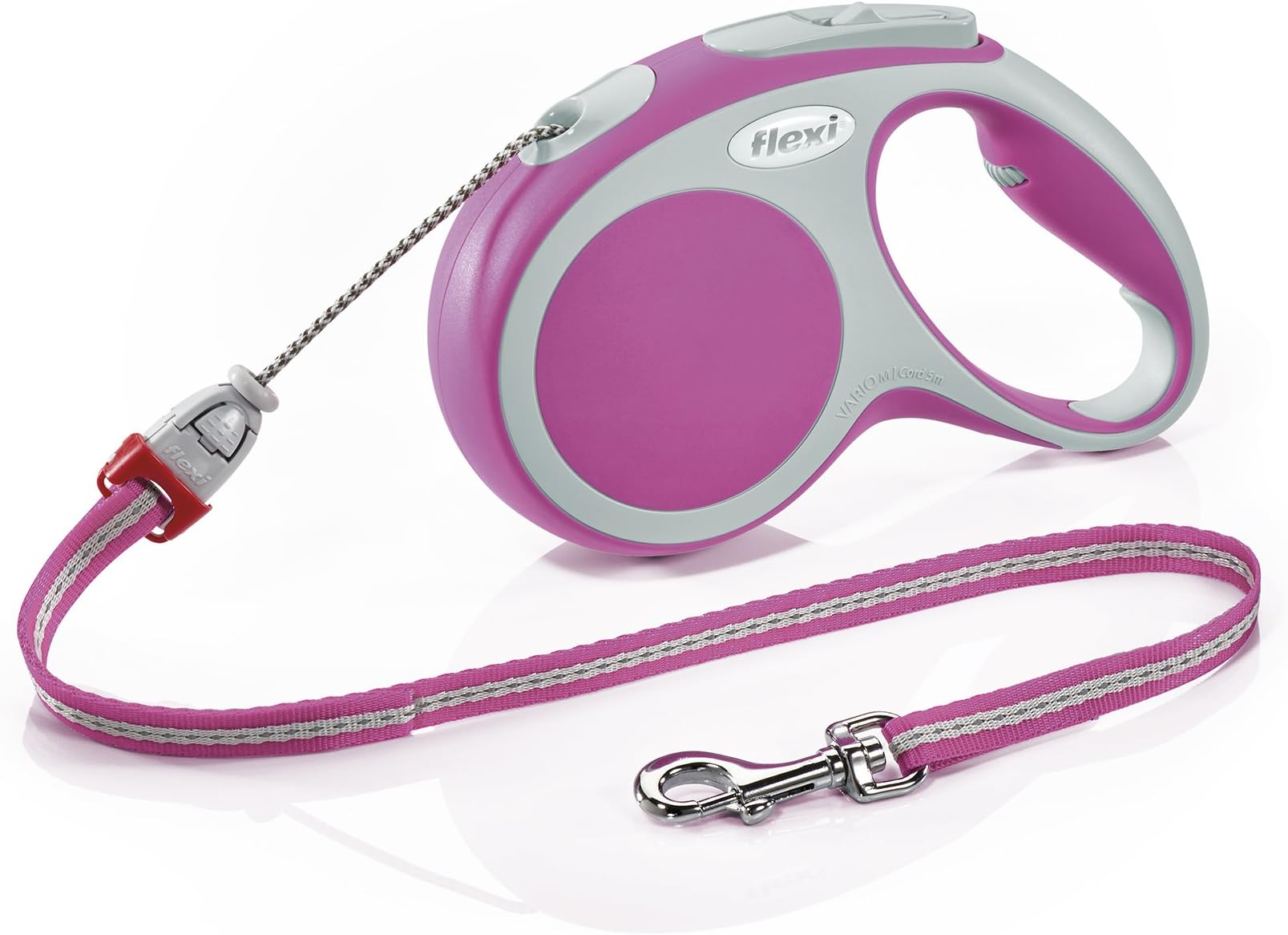 FLEXI Vario Retractable Dog Leash (Cord), 16 ft, Medium, Pink