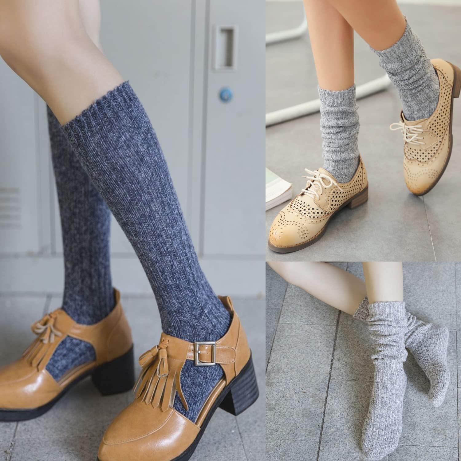 TINTAO Women's Cotton Knit Crew Socks - Thick, Warm Wool Slouch Socks - Gift Sizes 5-10 - Image 7