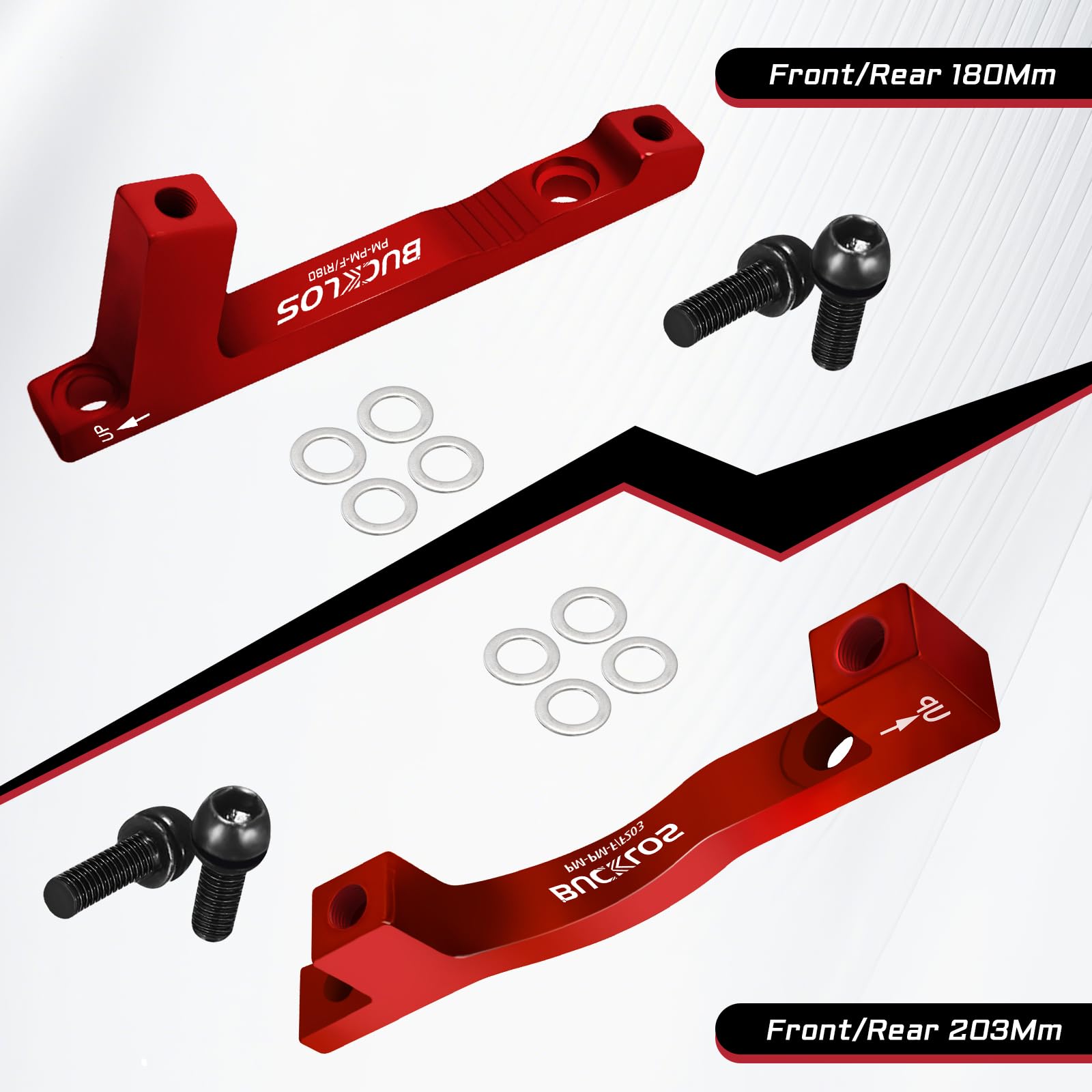 AEYINO Disc Brake Adapter,PM/Is Front Rear 180/203mm Disc Brake Rotor,CNC Machined Aluminum Alloy Caliper Mount Adapter for Mountain Bike - Image 4