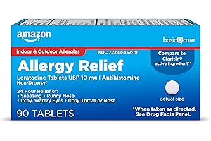 Amazon Basic Care Anti-Allergy Tablets: Loratadine 10mg 90 Count