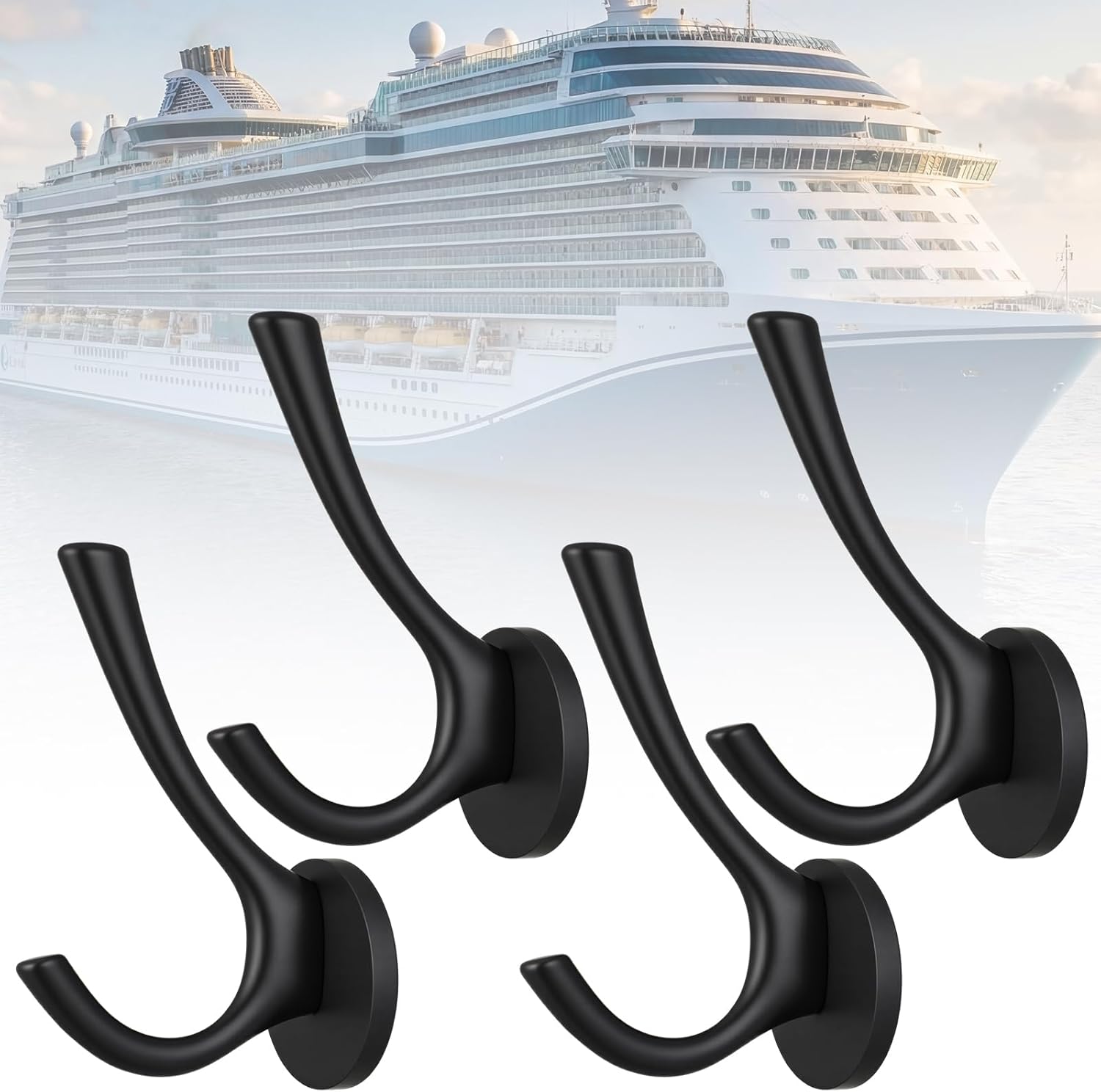 Moxweyeni 4 Pcs Large Heavy Duty Cruise Magnetic Hooks Cruise Cabin Ship Magnet Wall Hooks Clips for Hanging Coats Robes Towels Backpacks Bags Keys Hats Clothes Jackets