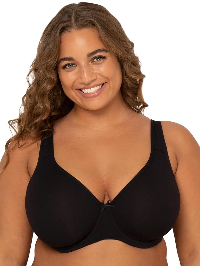 Fit For Me By Fruit of the Loom Womens Plus Size Cotton Unlined Underwire Bra-Pinch-Free Straps - Side