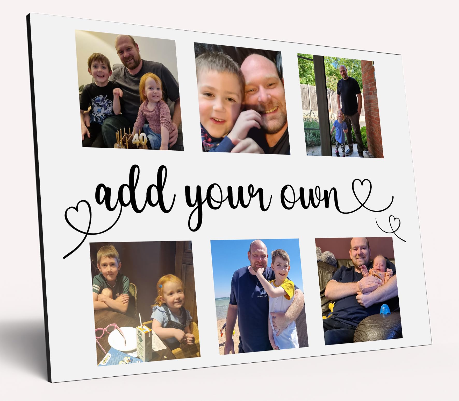 The Plum Penguin Personalised Dad Photo Gift from Kids Father's Day Large Wooden Plaque Memories Birthday Christmas Celebrate Customised for Best Dad Grandad (Add Your Own Name)