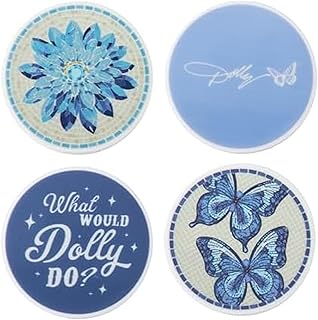 Dolly Parton Decorative Magnetic Bag Clips for Chips, Snacks and More, BPA-Free Plastic with Strong Grip, Dolly-Inspired Designs for Kitchen and Home, Set of 4, Blue