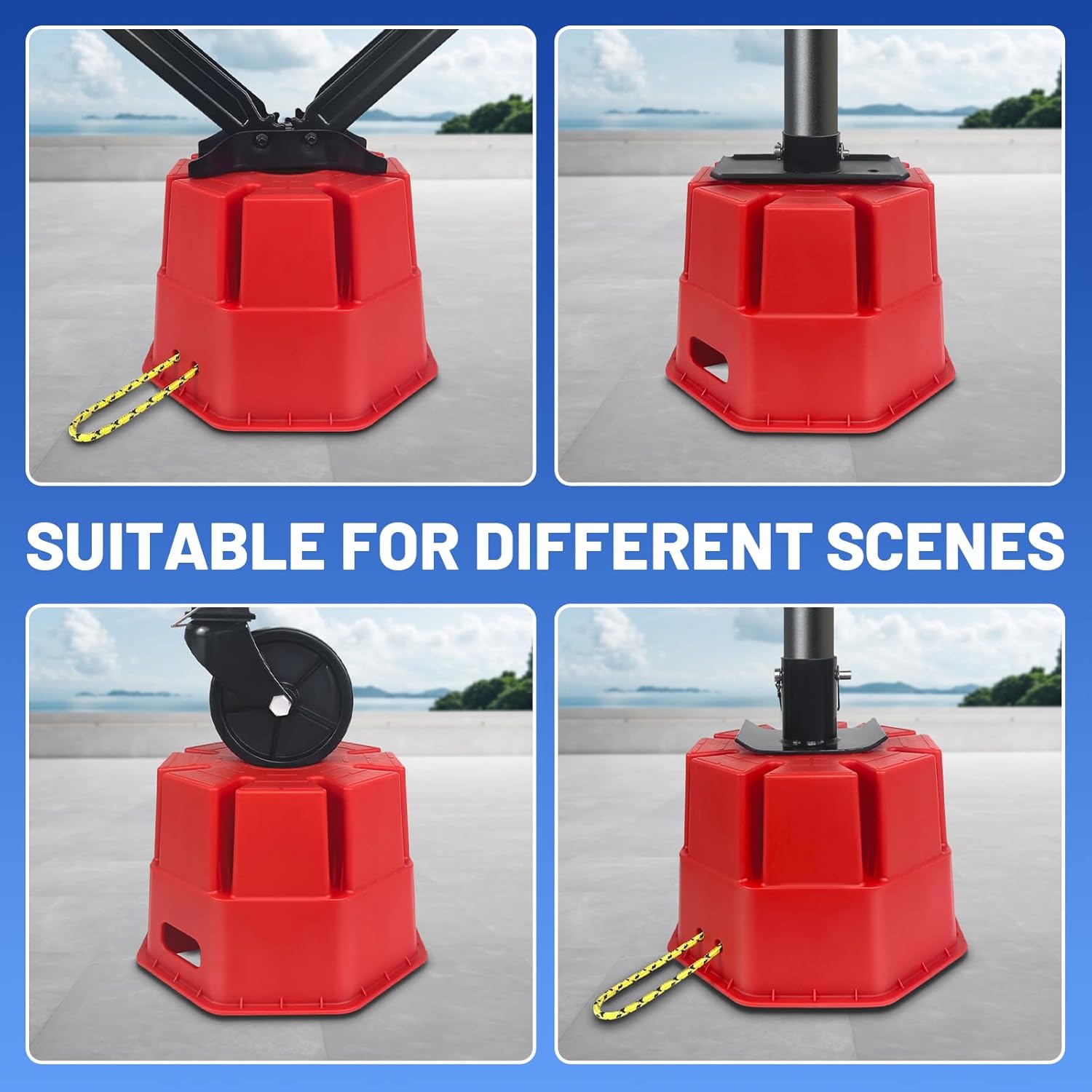 ROBLOCK 8"H Trailer Jack Block with Handle, Heavy Duty RV Stabilizer Blocks for Any Tongue Jack, Post, Foot, 5th Wheels, Round, Square or Scissor Stabilizer, RV Essentials for Travel Trailers, 1 Pack