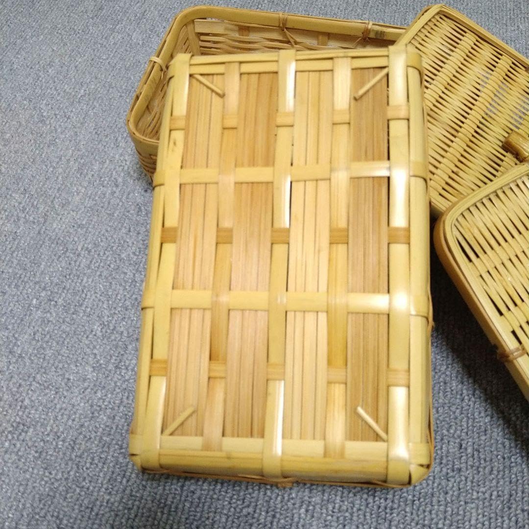 Amazon | 日本製 竹製品 竹籠弁当箱 2つ 職人 | ノーブランド品 | 弁当