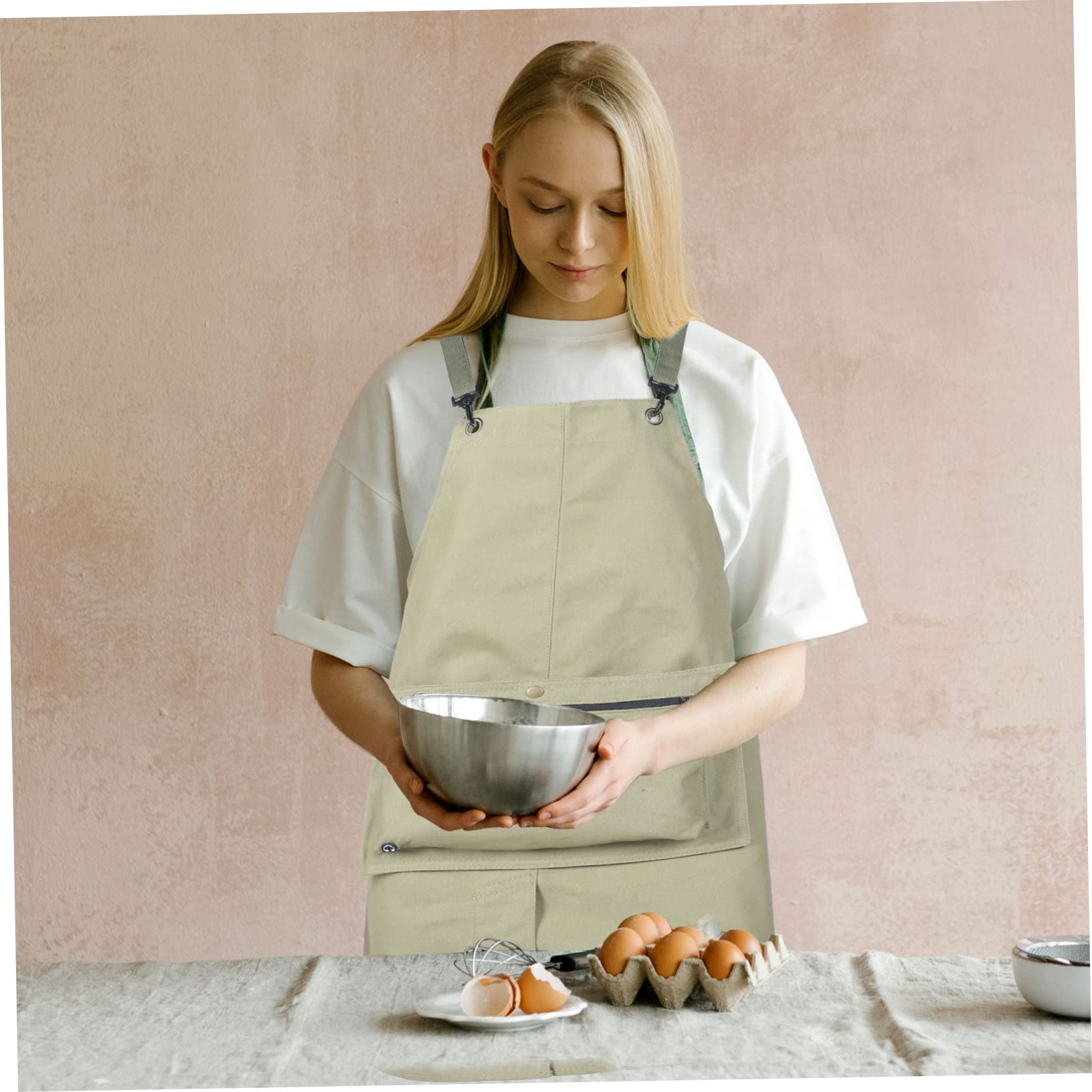 Wasserdichte Schürze Kellnerschürze Tragenresistente Schürze Gartenschürze Café-shop-schürze Waschbare Küchenschürze Schürze Für Die Küche Waschbare Kochschürze Baumwolle Green