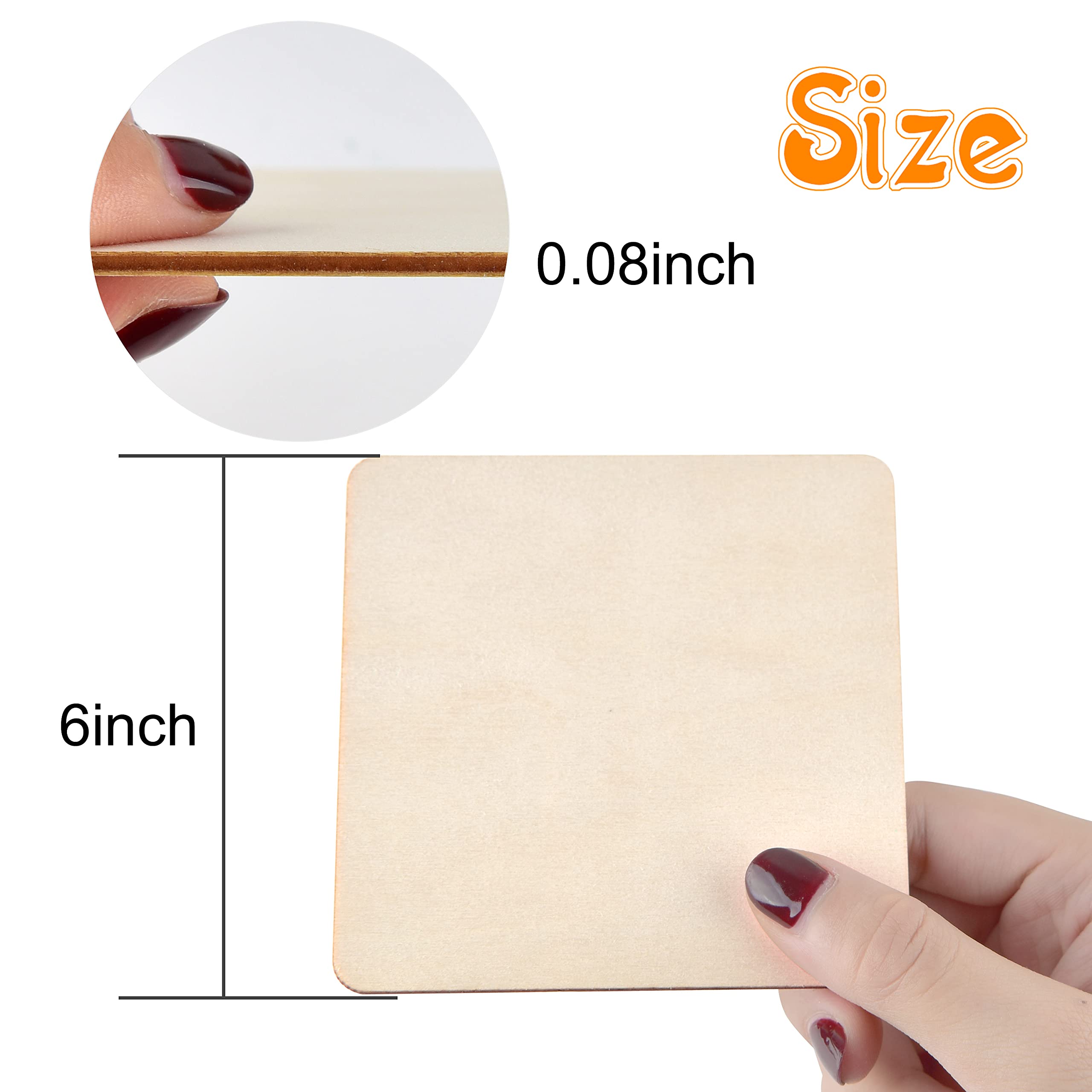 6 Unlackierte Holzplatten 15x15 Cm – Ideal Zum Malen, Basteln & Für DIY-Projekte