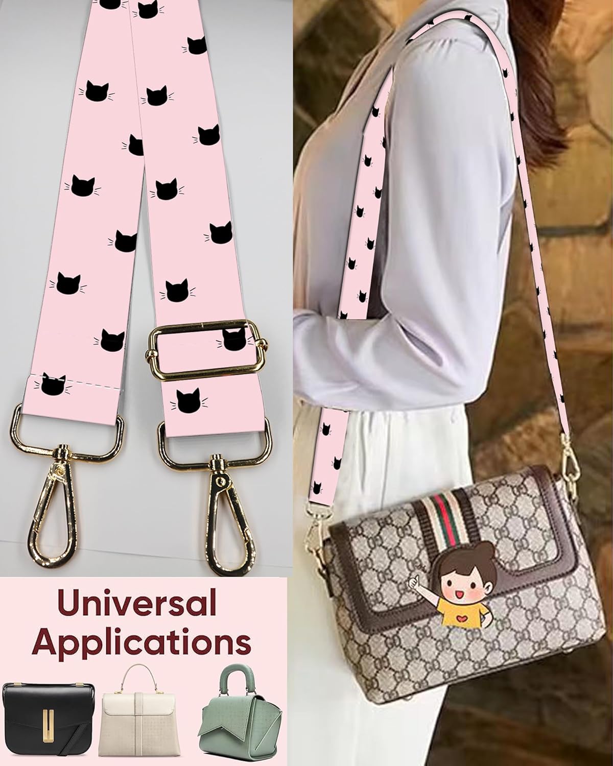 Wide Purse Strap Replacement Crossbody Handbag Shoulder Strap Adjustable Bag Straps Replacement - Image 4