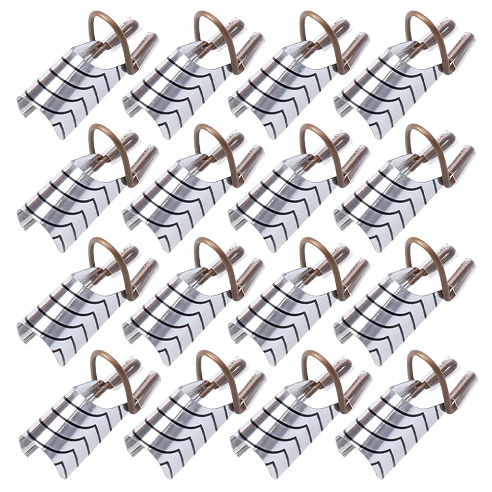 Didiseaon 20pcs Tip Shape Guide Reusable Nail Forms Acrylic UV Gel Protector French Nail Forms for Manicure Accessory Silver