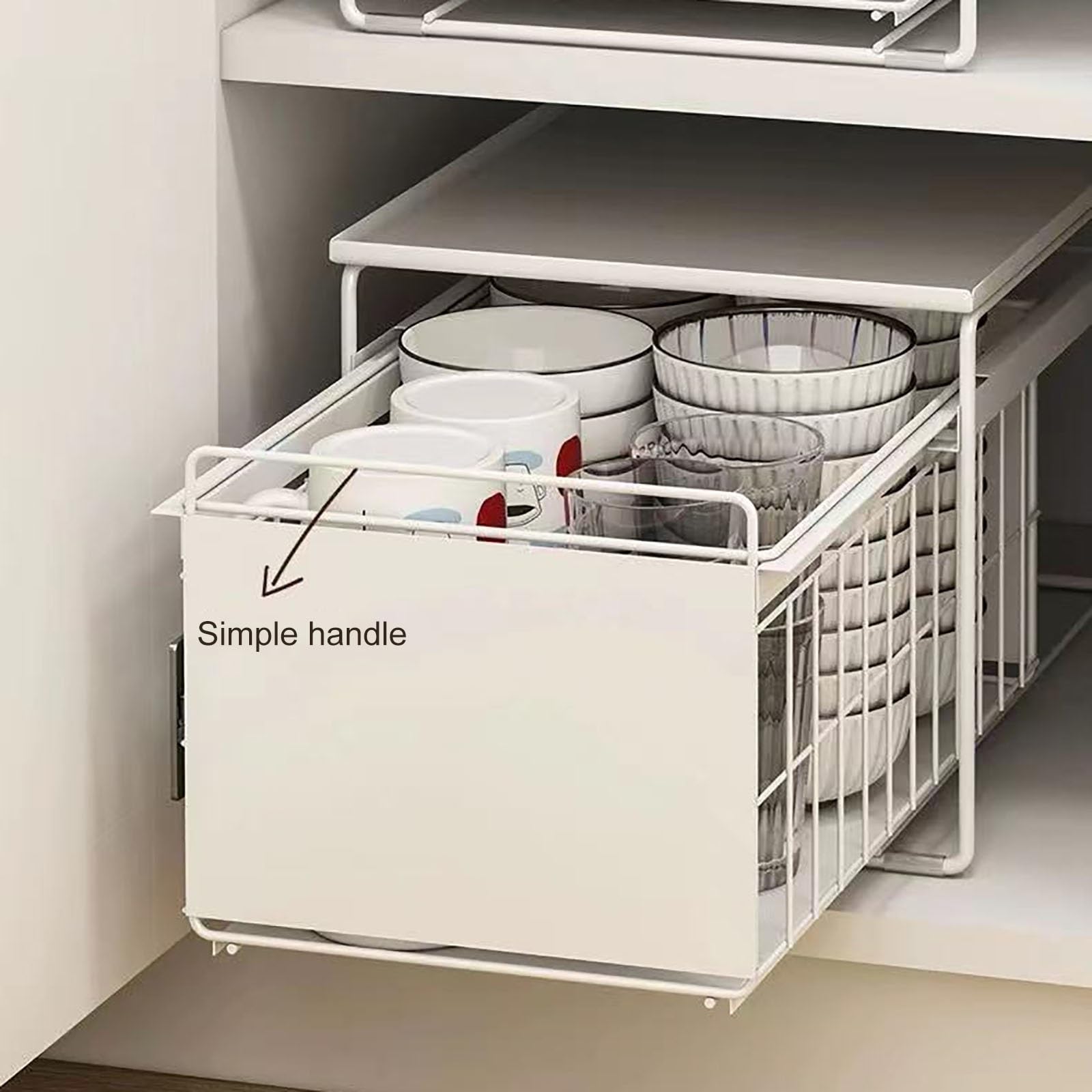 Scaffali Portaoggetti da Cucina, Scaffali Portaoggetti Sottolavello, Organizer Detersivi, Mobili Estraibili, Contenitori da Banco, per Cucina e Bagno(Black)