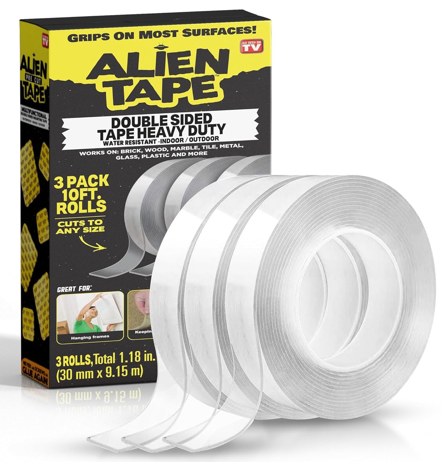 Amazon.co.jp: Alientape 再利用可能 洗濯可能 多目的粘着テープ ナノ