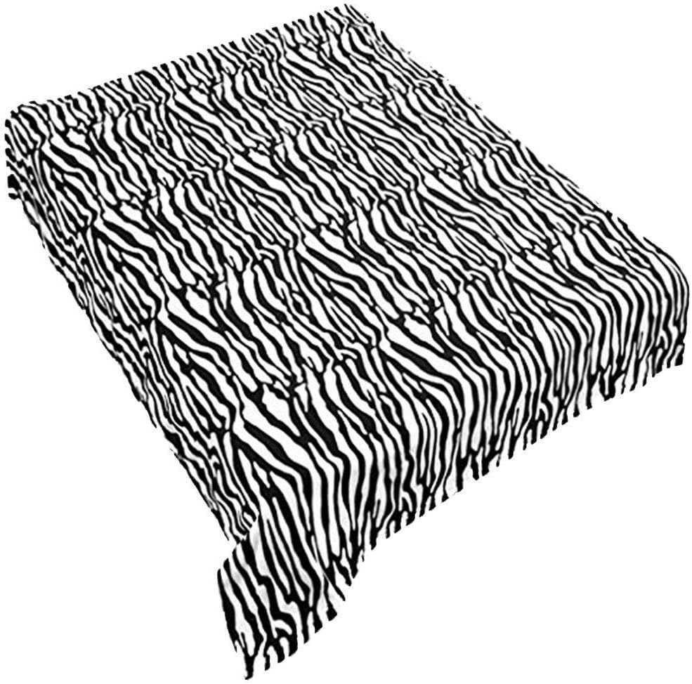 Home Must Haves Black and White Animal Print Zebra Blanket Bed Bedding Throw Fleece Super Soft Warm Cozy Plush (Queen)