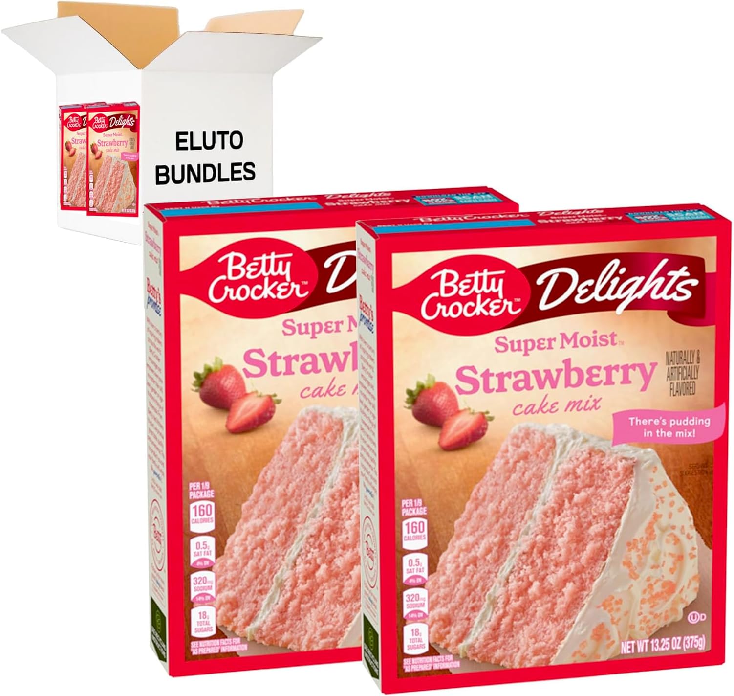 Super Moist Strawberry Cake Mix 376g (Pack of 2)