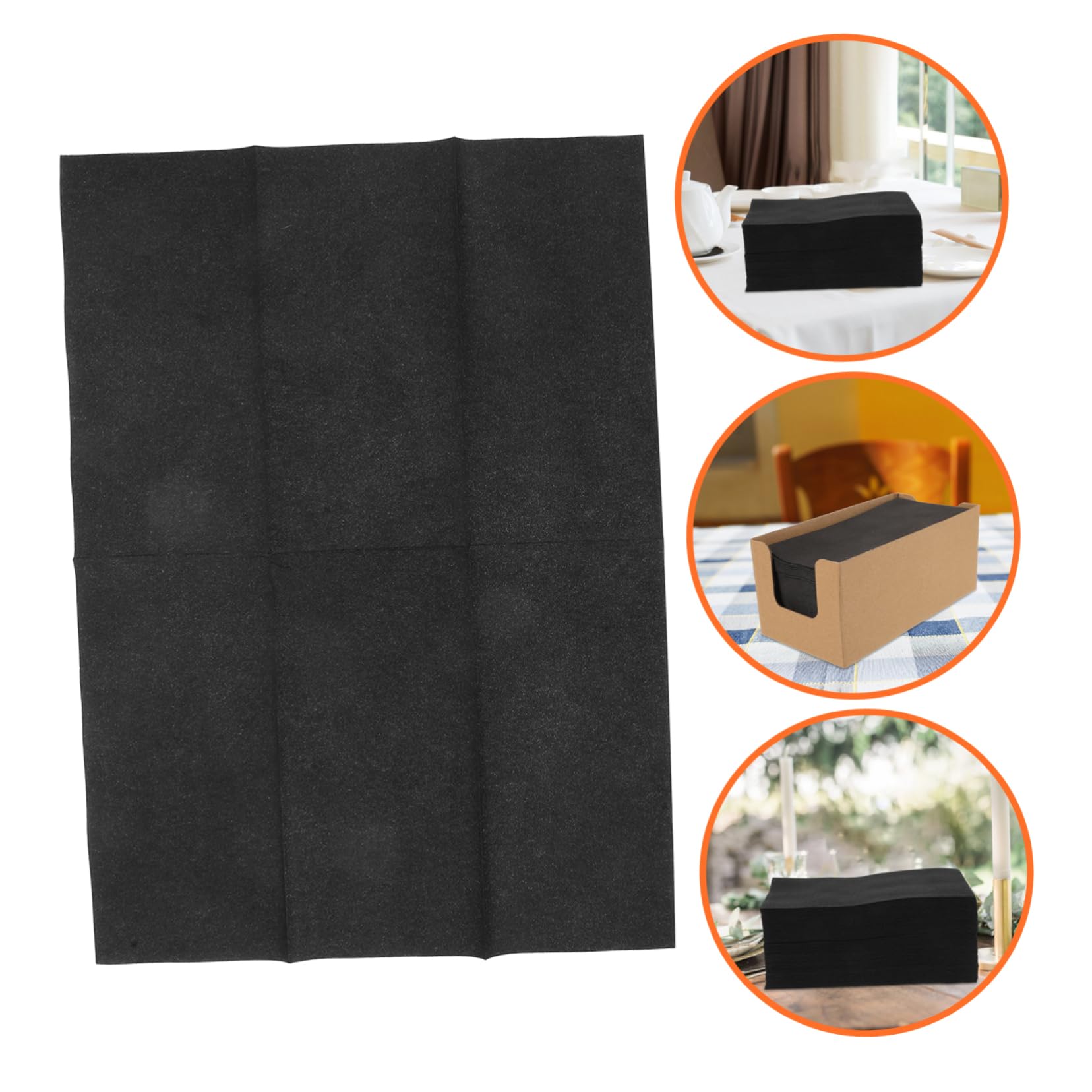 Didiseaon Servilletas Desechables Suaves y Plegables de Pulpa de Madera 50 Negras Decoración de Mesa para Hoteles y Fiestas