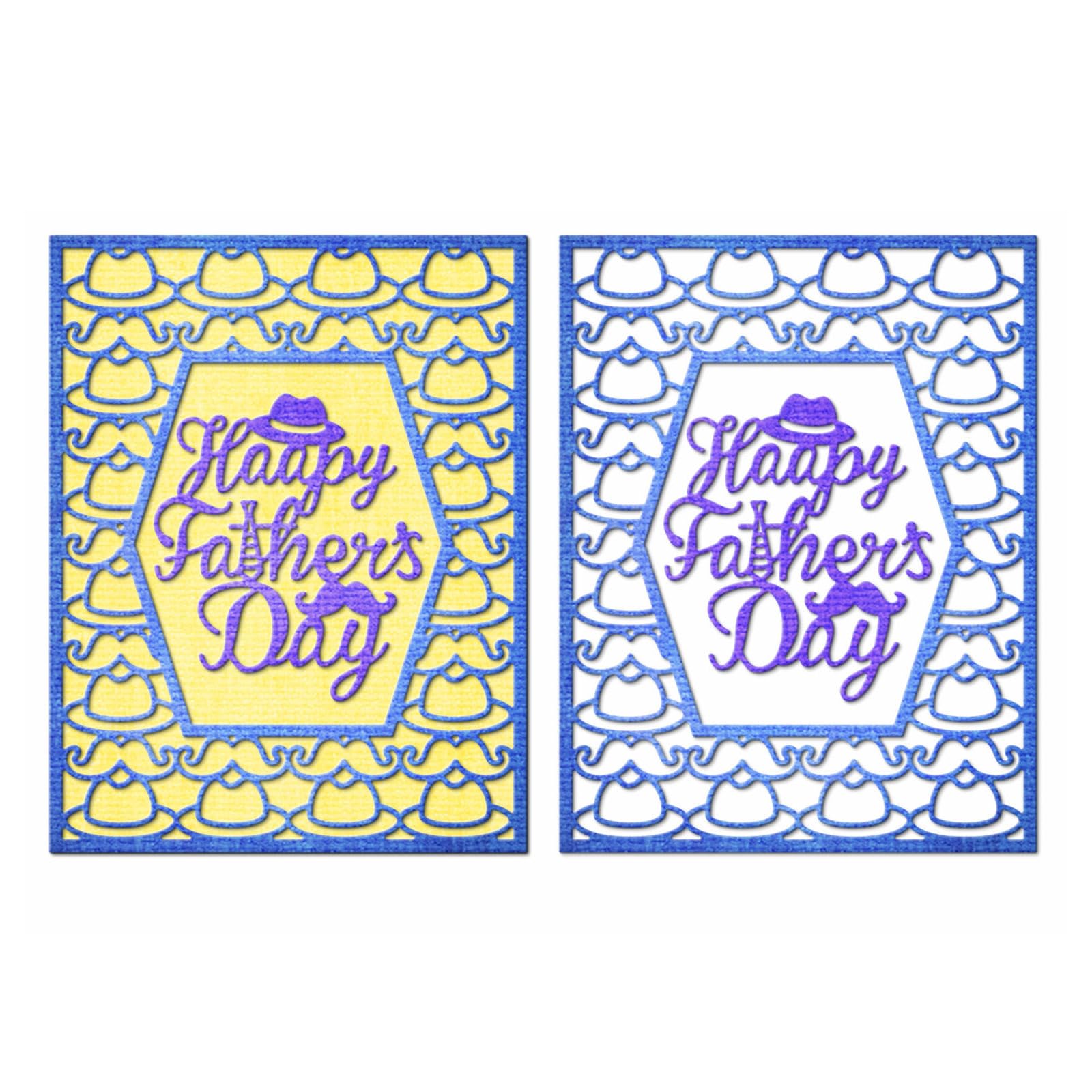 XMZZMX Happy Father's Day Hat Background Metal Cutting Dies for Card Making, Paper Embossing Die Cuts Kit Templates, Storage Pockets Supplies, Photo Frame Album DIY Scrapbooking Stencils Sets