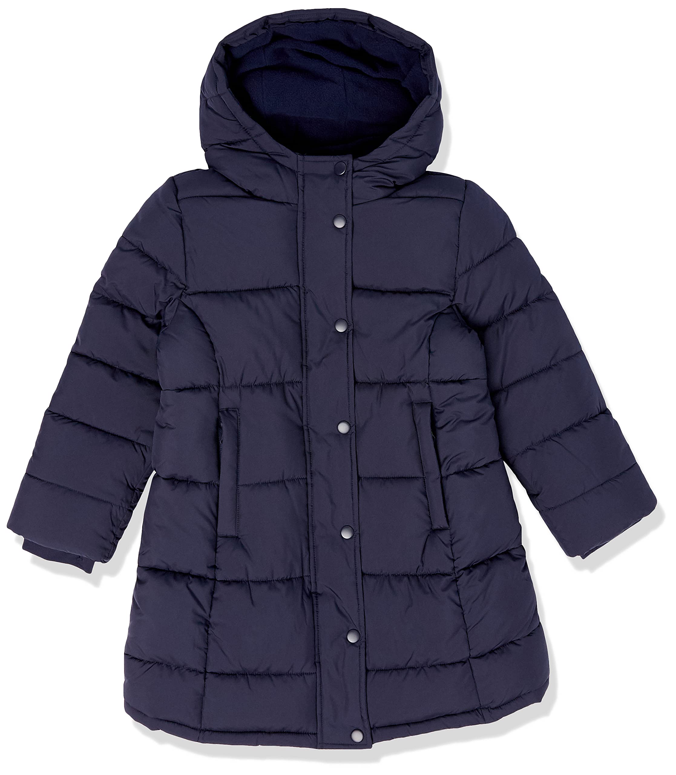 Amazon Essentials Niñas Chaqueta Larga, Gruesa y Acolchada con Capucha