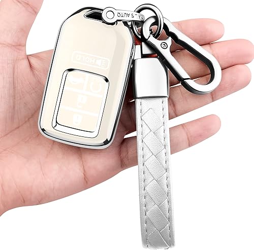 Miniatura 1 de Sindeda Funda para llavero Honda con llavero suave de protección completa para llave, Blanco