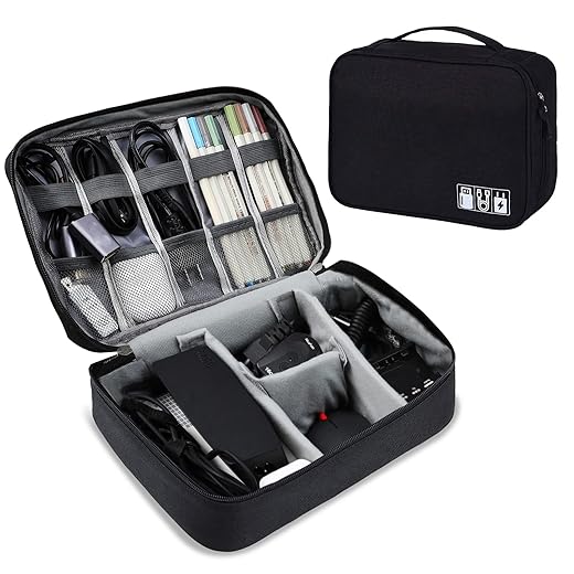 AiQInu Bolsa Organizador Cables Universal de Viaje, Electrónico, Accesorios para Tableta, Disco Duro Externo,Cargador, Cable USB, Adaptadores, Tarjetas de Memoria