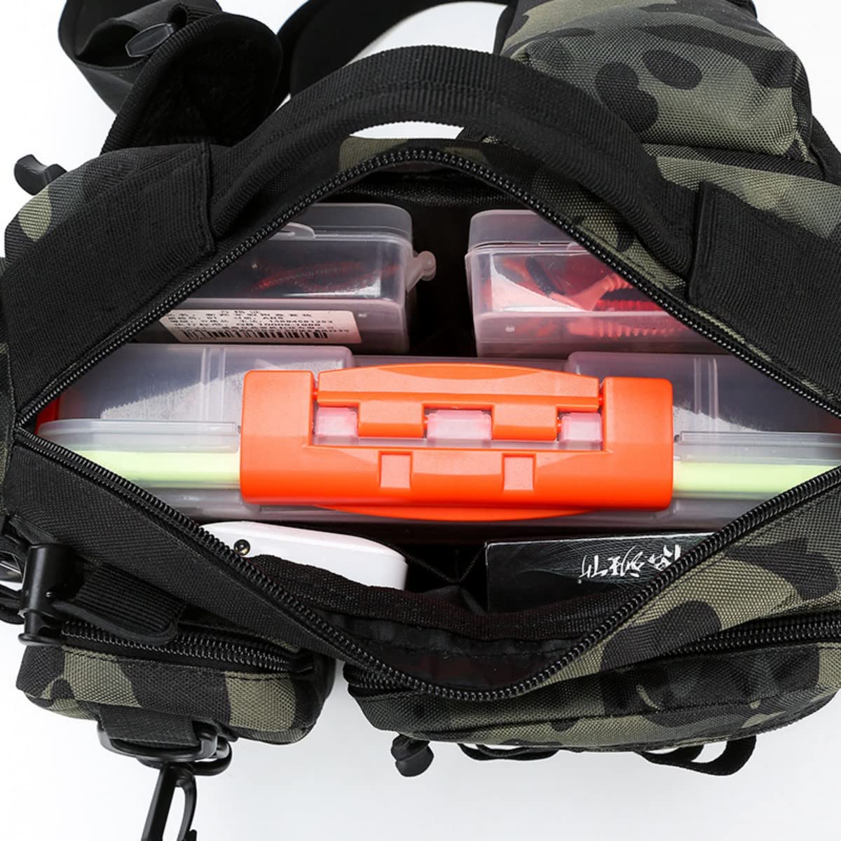 Bolsa de aparejos de pesca, bolsa de almacenamiento de aparejos de pesca, mochila de pesca ligera, bolsa de herramientas para pesca, senderismo, caza, camping
