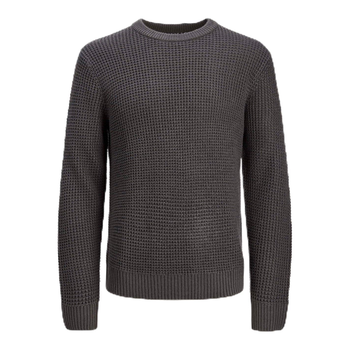JACK & JONES Mens Global Crew Knitted Jumper Asphalt XL
