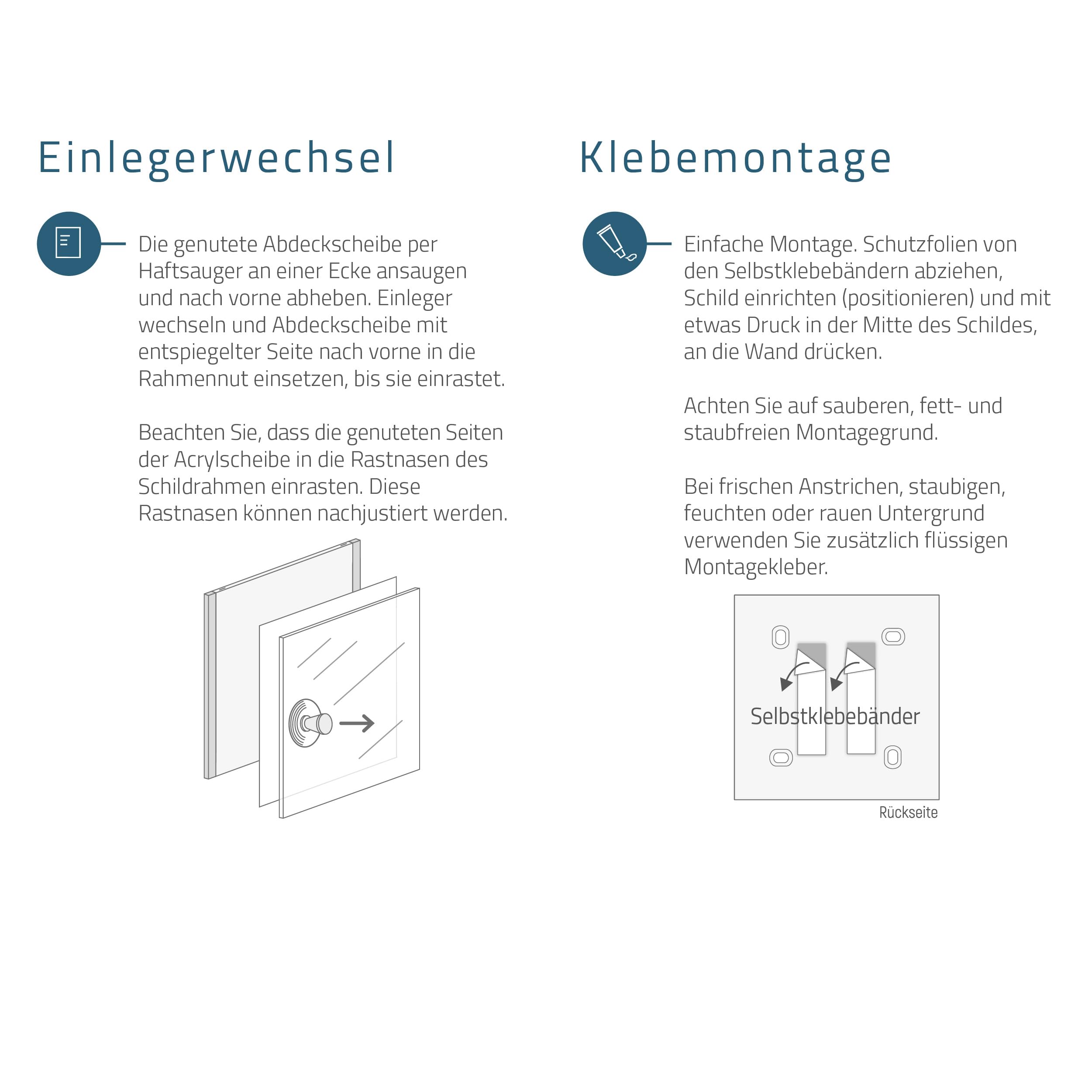 NIRO.clic-eiche Türschild 5er-Set – Edles Edelstahlschild mit Eichenholz-Abschlüssen – Büroschild mit entspiegelter Acrylabdeckung – Made in Austria (5 Stück, 124,5 x 150,5 (A6))