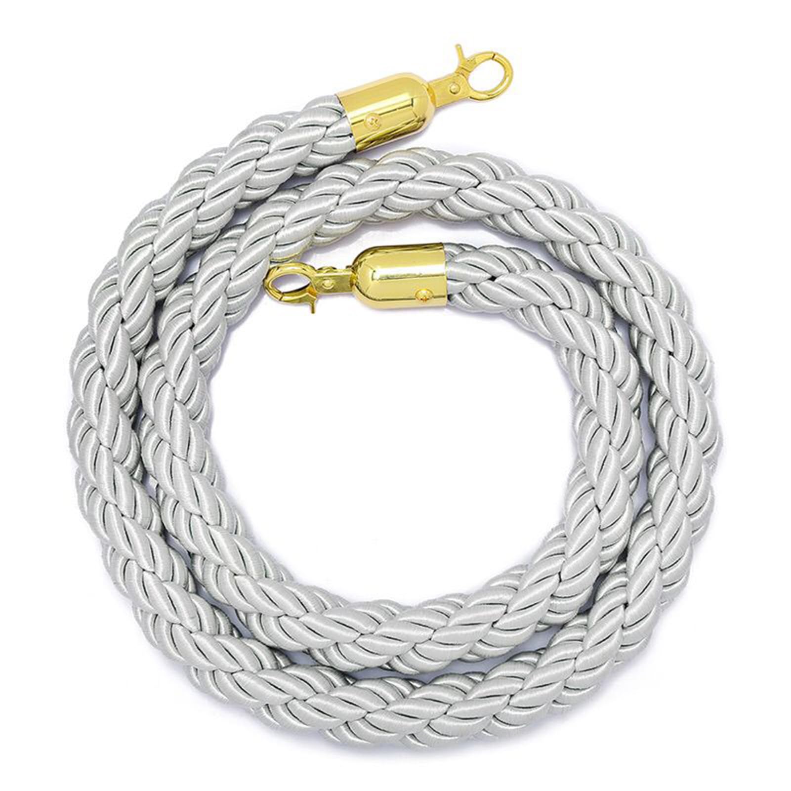 Barrera de cuerda de control de multitudes chapada en oro, perfecta para entradas de eventos, bodas, cines, hoteles, fiestas y gestión de colas