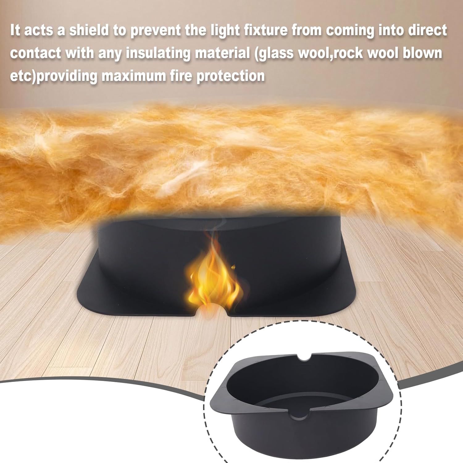 Premium Recessed Light Covers for 6″ Fixtures – Fire-Resistant PA66 Insulation Protection, Energy-Saving Attic Draft Stop for LED & Halogen Downlights, Pack of 12