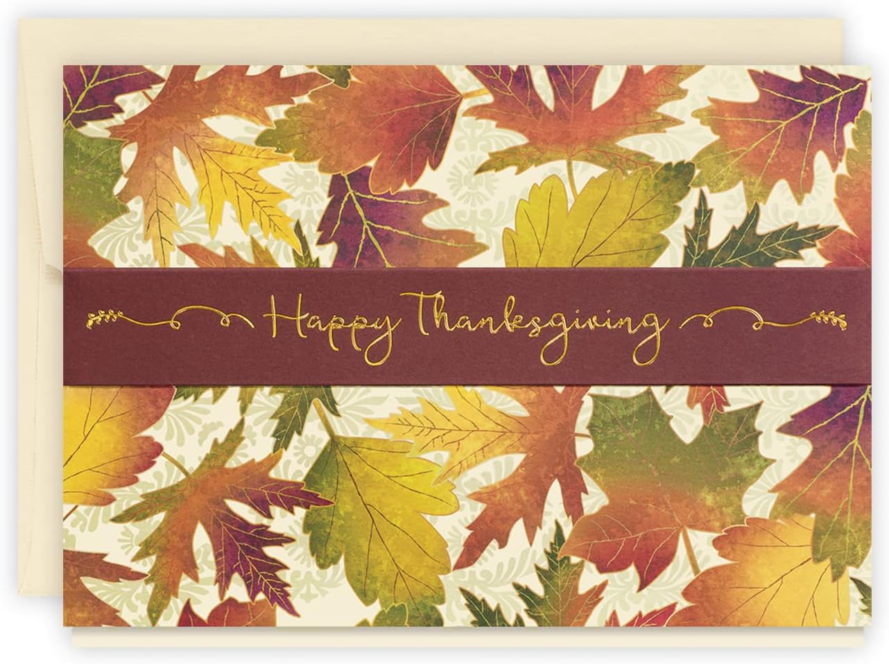 The Gallery Collection, 25 Count Card Pack, Thanksgiving Cards with Foil Lined Envelopes (Thanksgiving Hues), For Business or Consumer