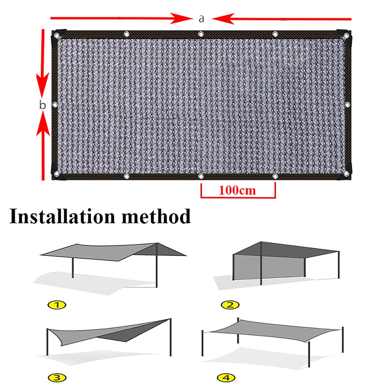 Exterior Red de Sombra con Ojales,Malla Sombreo y Ocultación | 90% de tasa de sombreado resistente a los rayos UV,transpirable, ligera y duradera,para invernadero,jardín,granero(4x6m)
