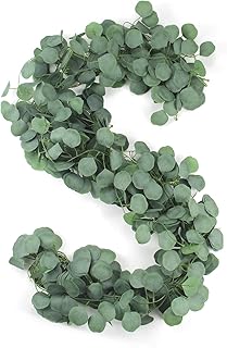 Kapokr Pack of 12 Eucalyptus Garland, 2.4 m, Eucalyptus Decoration, Artificial Table Decoration, Eucalyptus Green Hanging Plants for Aesthetic Decoration, Home, Garden, Wall, Wedding, Party