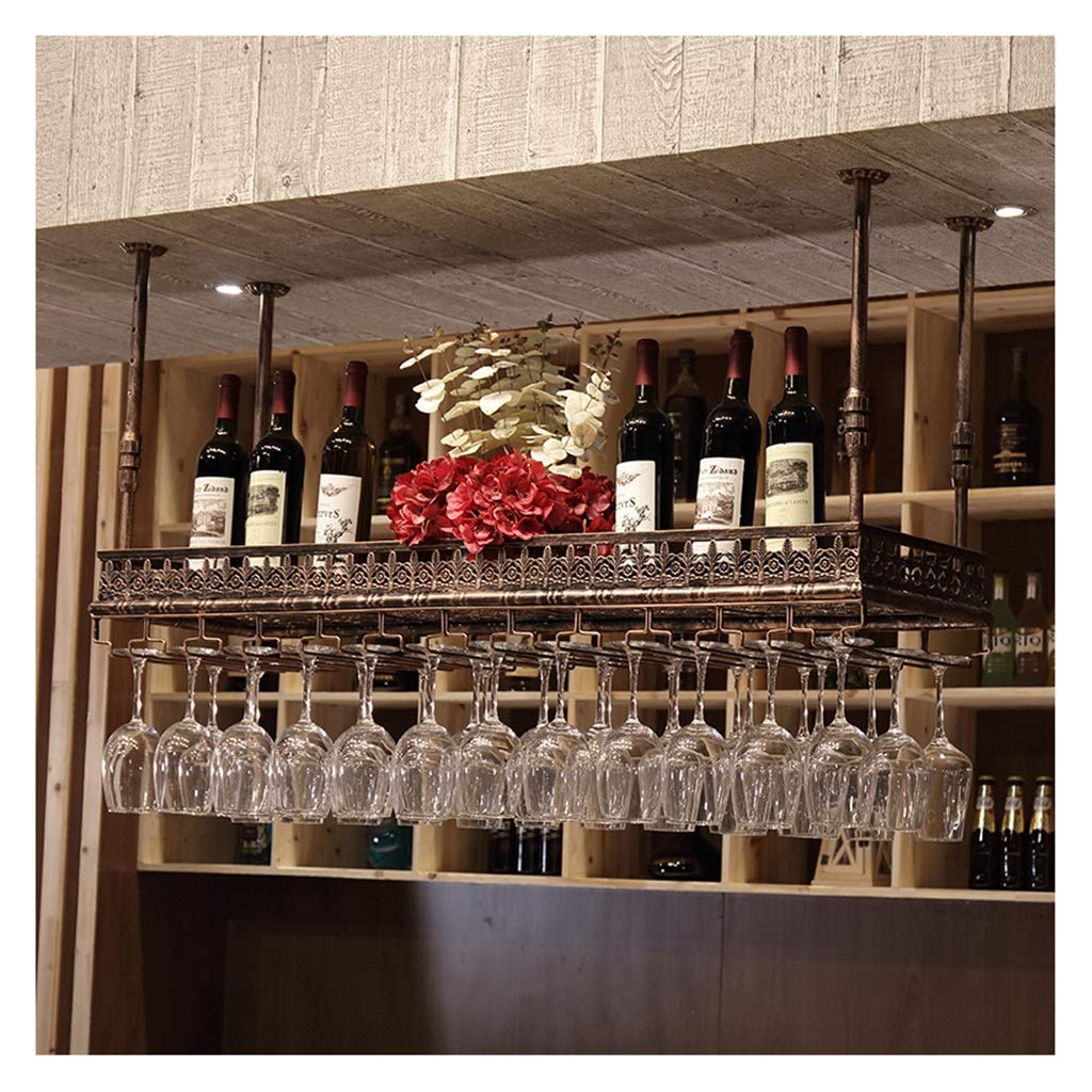 Estante para copas de vino de cerca para ahorrar espacio en cocina