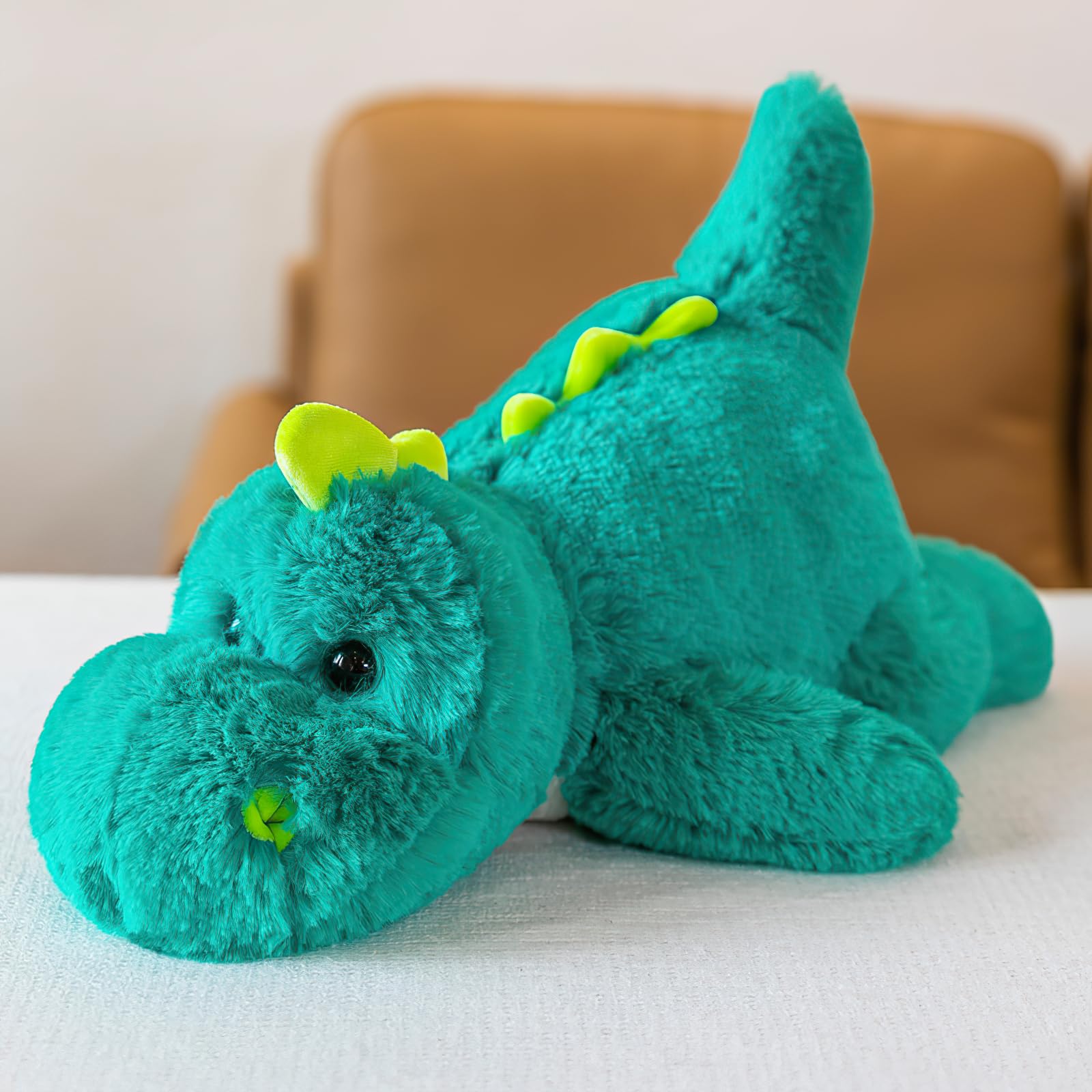 Aggravée Grande Peluche Dinosaure, 48 CM 1 KG, Vert