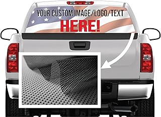 Large Custom One-Way Perforated Vinyl Rear Window Decal Graphic – 66" x 22" Waterproof See-Through Sticker for Trucks, Cars, SUVs, Business Windows & Storefronts – Personalize with Your Own Design