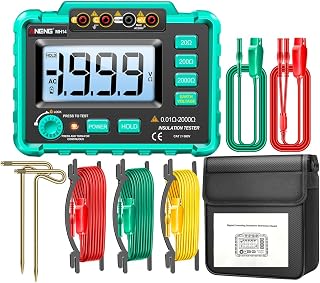 MH14 Digital Professional Multimeter Ground Resistance Tester AC200V Voltage Meter Megohmmeter Voltmeter Ohm Tester Tool - Green