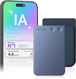 Plaud Note Enregistreur Vocal IA avec Étui Dictaphone Enregistreur Vocal Numérique Technologie IA Transcription Résumé en 112 Langues 64 Go Contrôle par App Idéal pour Conférences Réunions & Appels