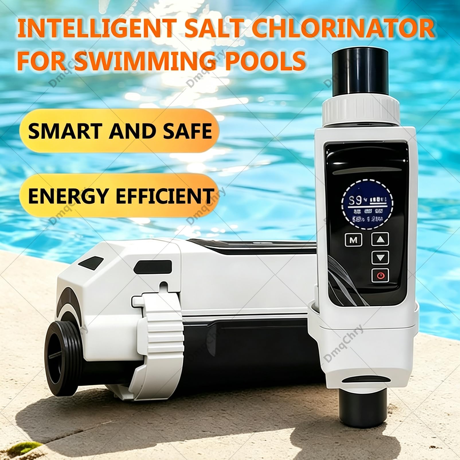 Generador de Cloro a Partir de Sal para Piscinas de Hasta 42.000 Galones, Clorador Salino Inteligente con Control por App, Celda de Titanio Autolimpiante, Ajuste de Producción de Cloro 42000Gal
