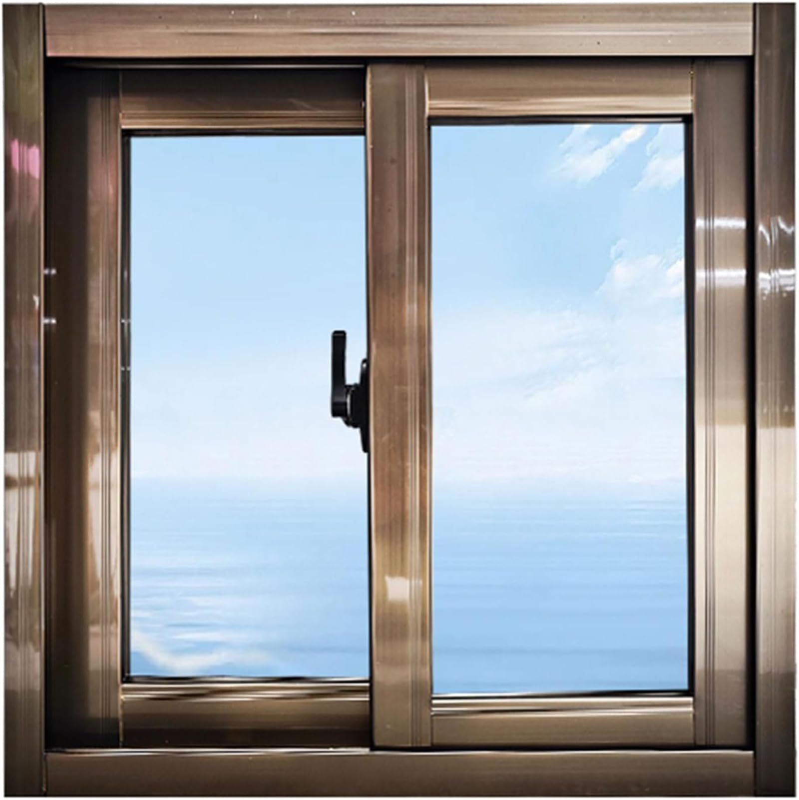 Ventana deslizante horizontal transparente de vidrio aislante para bano y sotano