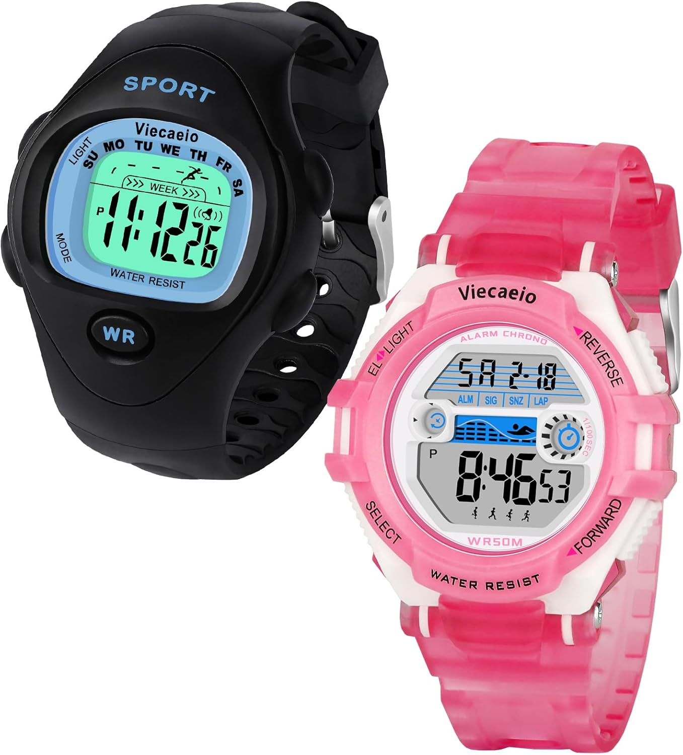 Kids Shock and Water Resistant Sports Watch 2 Piece Gift Set for Boys and Girls