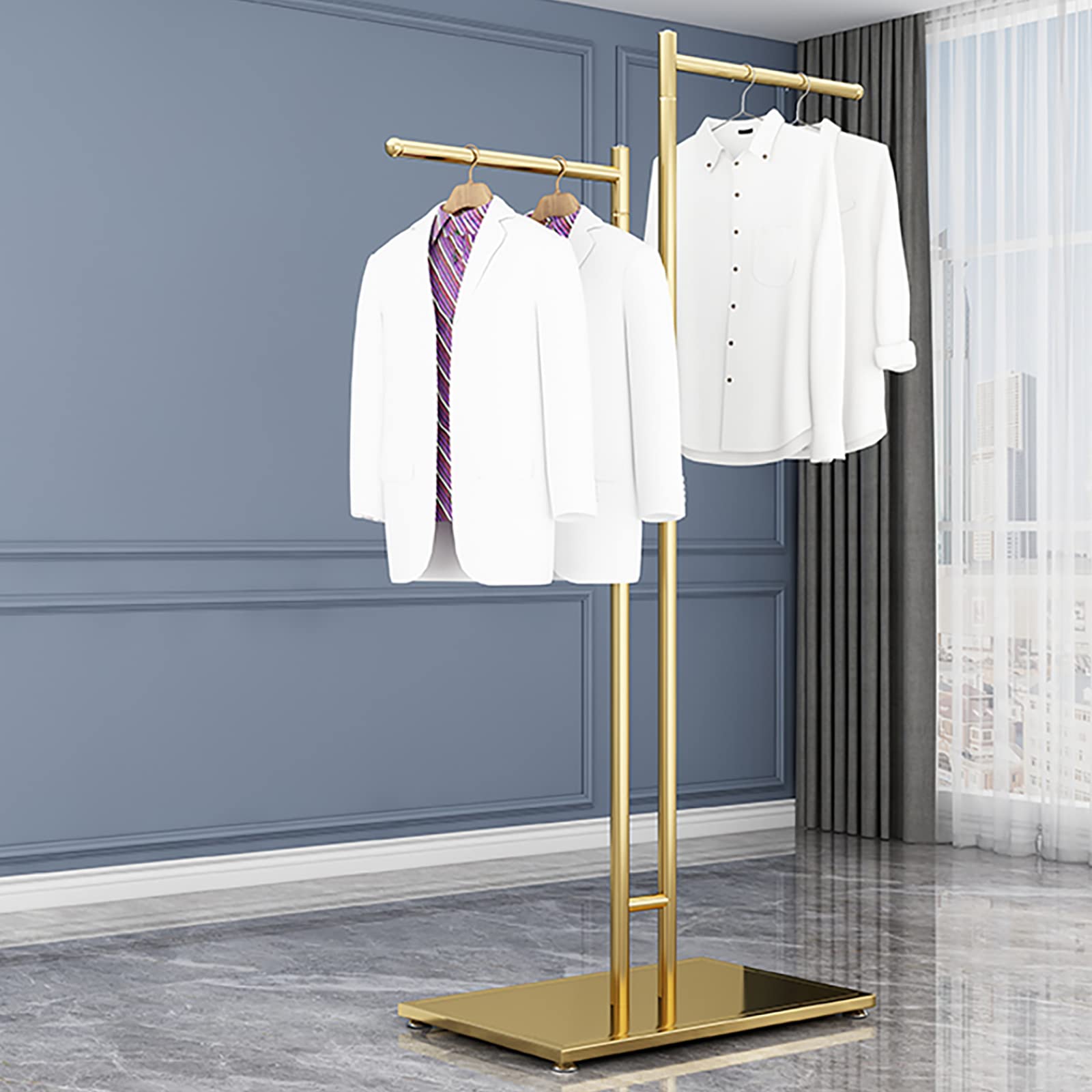 Rack De Recubrimiento De Ropa, Riel Multifunción con Doble Colgante De Rieles con Almohadillas Antideslizantes, Adecuado para Salas De Exposición Boutiques(Size:120cm)